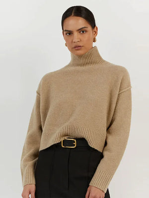 Ribbed Knitted Turtleneck Women Sweaters Long Sleeve Thick Pullovers Slim Sweater 2023 Autumn Winter Female Soft Pull Jumper
