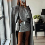 Women Gold O Neck Sweaters Causal Long Sleeve Bright Silk Thread Knit Pullover Autumn Elegant Office Ladies Chic Loose Jumpers