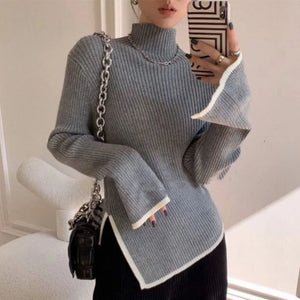 Fashion Women Turtleneck Sweater Autumn Winter Solid Color Slim Underlay Long Sleeve Pullovers Office Ladies Clothing