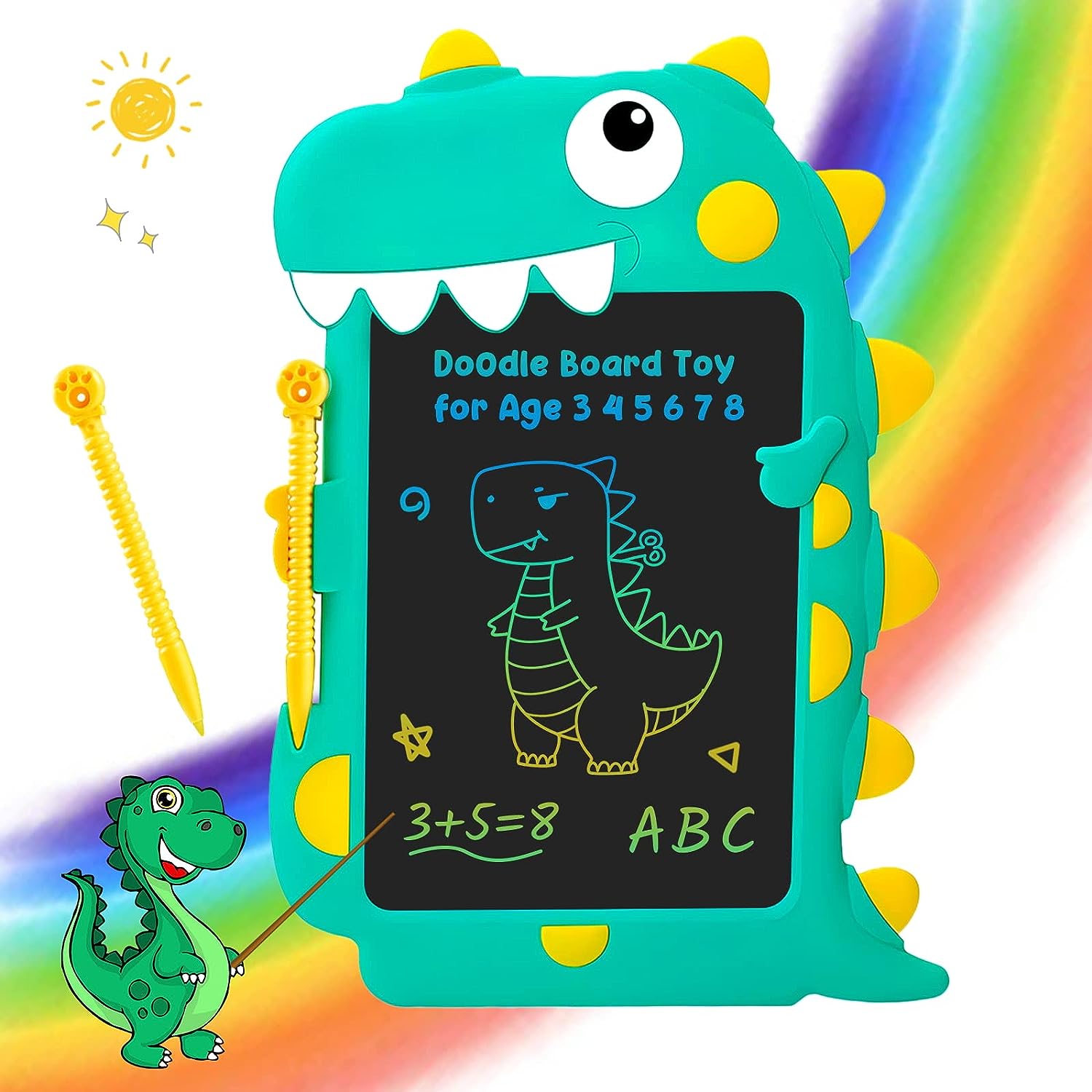 "Dino-Drawing Delight: 8.5 Inch LCD Schrijftablet - Perfect Doodle Board voor kinderen!"