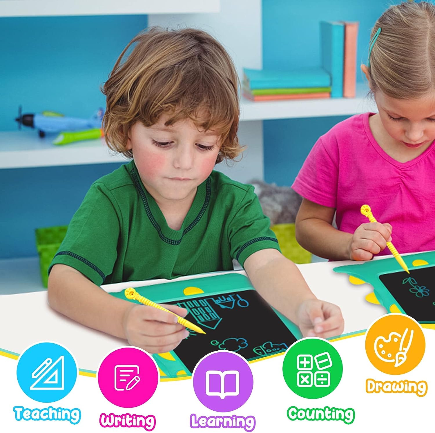 "Dino-Drawing Delight: 8.5 Inch LCD Schrijftablet - Perfect Doodle Board voor kinderen!"