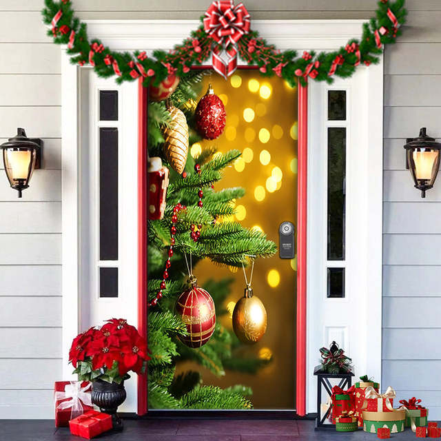 X-MAS deur cover Breng de kerstsfeer naar je voordeur!