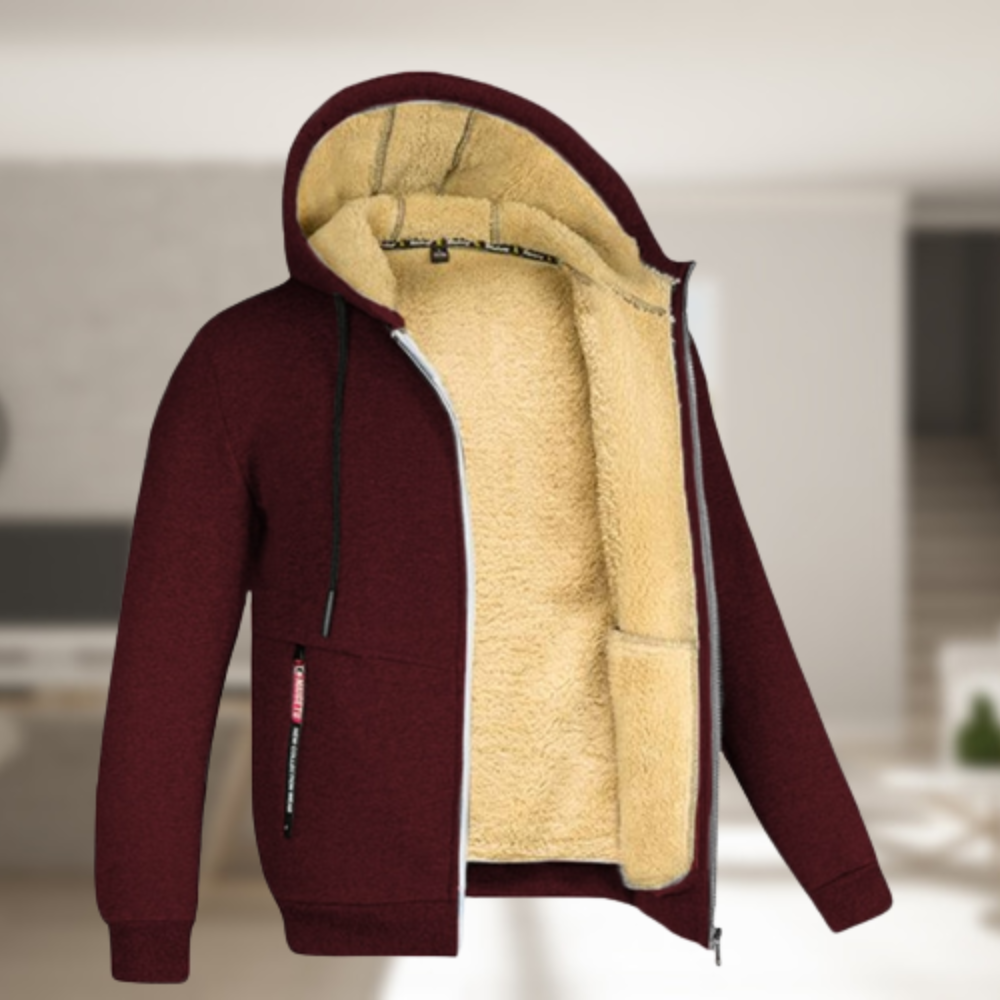 Fashion by Mark-Heren Casual Hooded Winterjas met Fleece